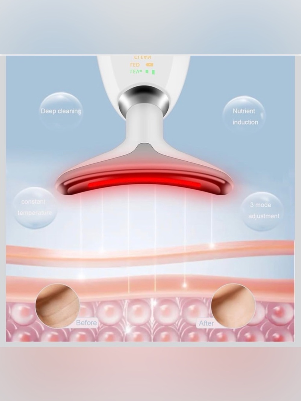 Portable Facial Beauty Device, Facial Massager with 7 Color LED Lights - Picture 3 of 8